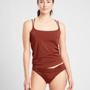 Athleta Aqualuxe Blousy Tankini, size XL, color dried cinnamon